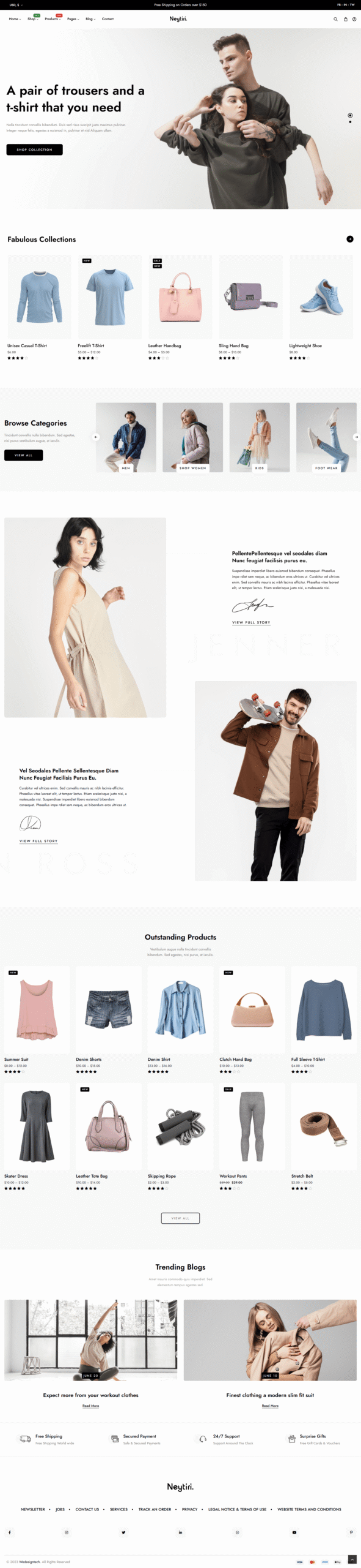 Fashion website design project 1
