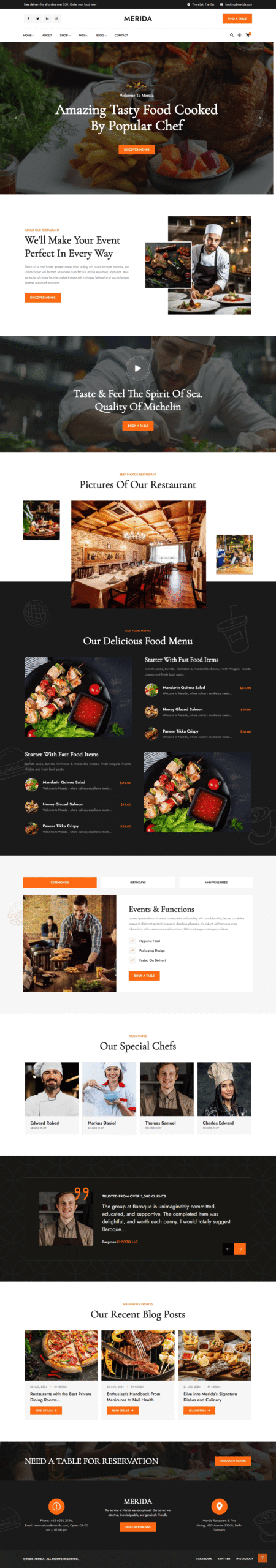 Food website design project 3
